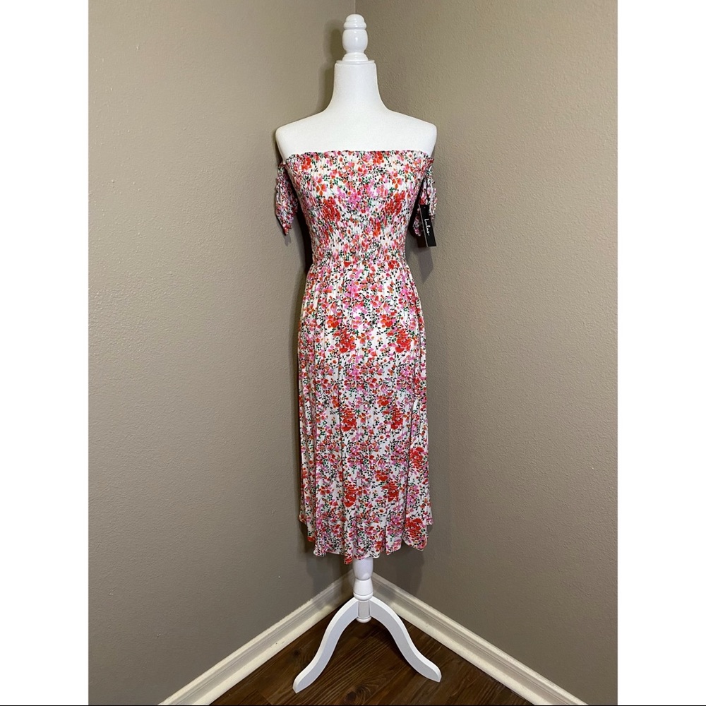 Lulus - NEW Floral Midi Off-the-Shoulder